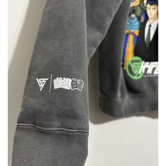 HYPLAND MEN’S YYH TEAM TOGURO HOODIE GREY YU YU HAKUSHO SIZE SMALL - Picture 10 of 11